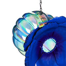 Metal Flower with Iridescent Glass Bird Feeder, Blue Dahlia