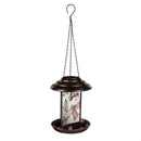 Solar Glass and Metal Snowman Bird Feeder