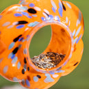 What She Shed Bird Feeder, Art Glass Hanging Petal Shaped