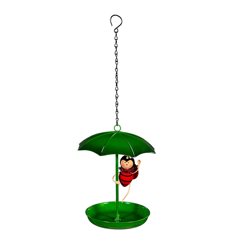 Pollinator Garden Bird Feeder, Metal Jolly Bug, Asst of 3