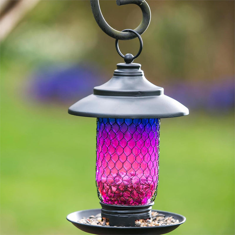 Glass & Metal Bird Feeder, 3 ASST
