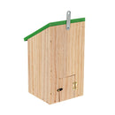Wooden Bird House with Acrylic Viewing Window, Pink Flower
