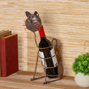 Cat Metal Wine Bottle Holder, 14" H