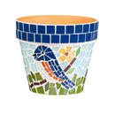 Blue Bird Mosaic Cachepots, Nested Set of 2