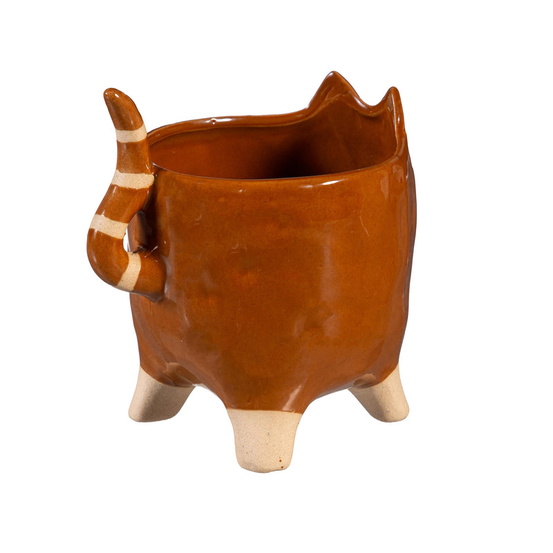 Petal & Plow Planter, Ceramic, Cat, Asst of 2