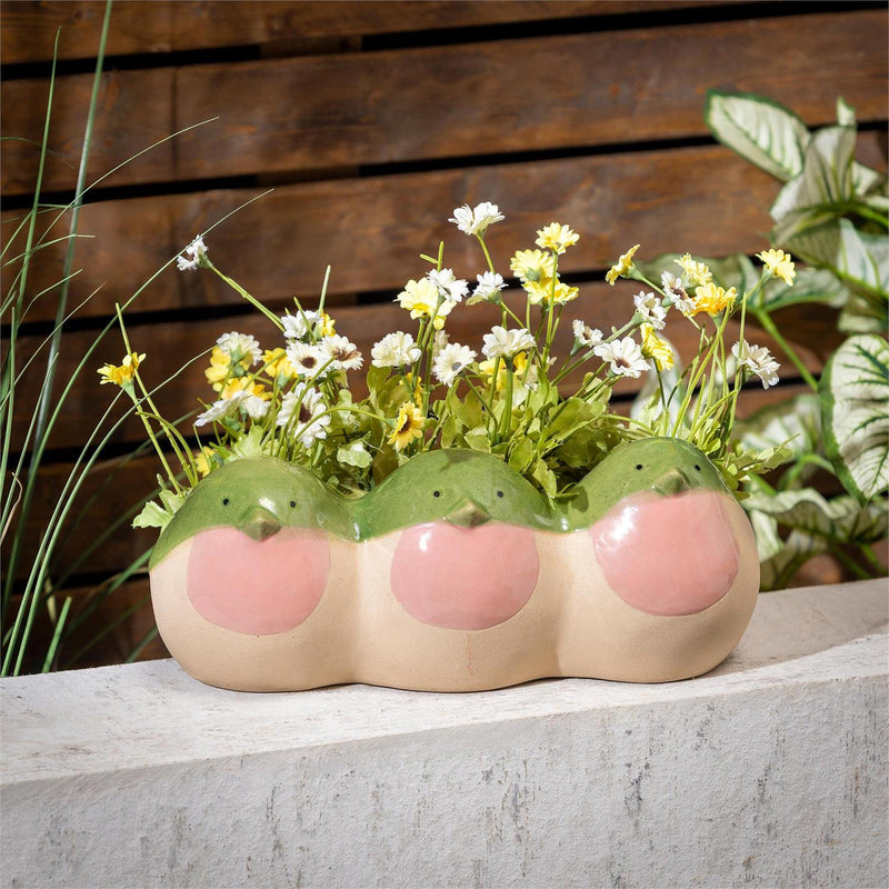 Chubby Trio of Hummingbirds Planter