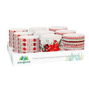 Holiday Poinsettia Planter, Ceramic Cachepot with Dish, 4.25", Asst of 3, CDU