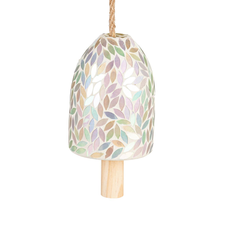 Coastal Mosaic Glass Bell Chime, Asst of 2