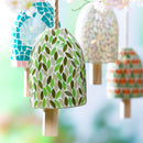 Tulip Greens Mosaic Glass Bell Chime, Asst of 2