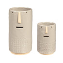 Grey Ceramic Face Planter, Set of 2