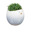 Blue Chubby Bird Ceramic Planter