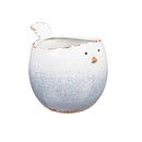 Blue Chubby Bird Ceramic Planter