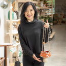 Orange Mushroom Ceramic Hanging Planter