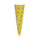 Hand-Painted Cone Shaped Ceramic Wall Planter, Yellow