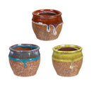 Ceramic Drip Glazed Planter in CDU