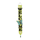 Floral Butterfly Welcome Door Banner with 3D Butterfly