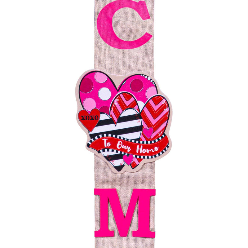 Happy Valentine's Day Sweethearts/ Happy Easter Bunny with Carrot Double Sided Door Banner