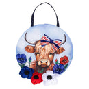 Patriotic Highland Cow Door Decor