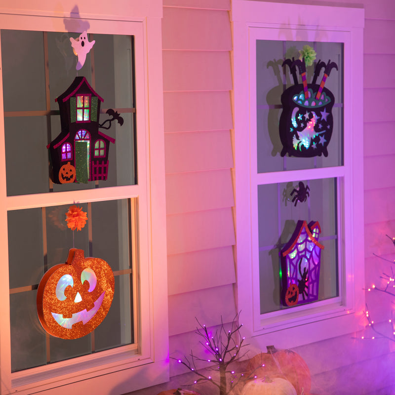 With Cauldron 3D LED with Diffusing Film Window Décor,2dhb2404mbl