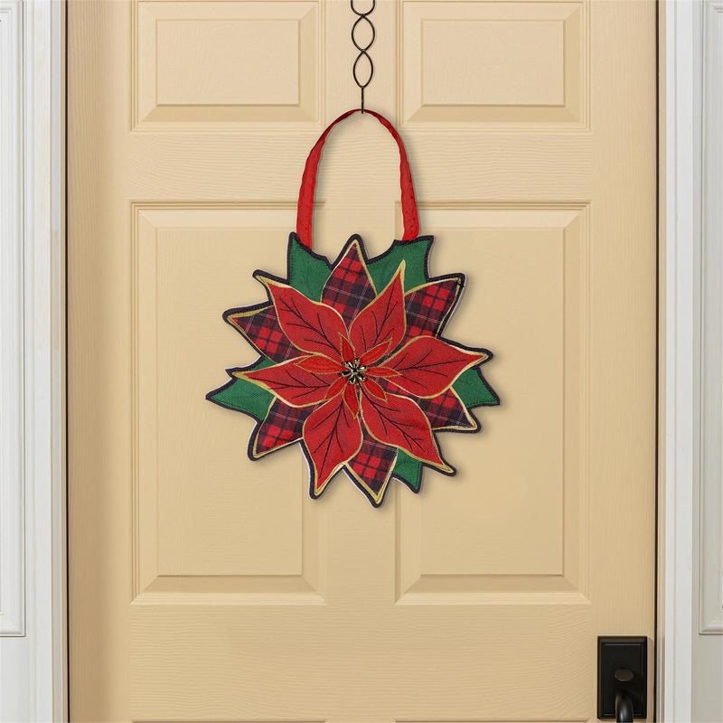 Welcome Poinsettia Shaped Door Décor