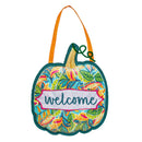 Patterned Jacobean Floral Pumpkin Door D√©cor