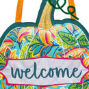 Patterned Jacobean Floral Pumpkin Door D√©cor