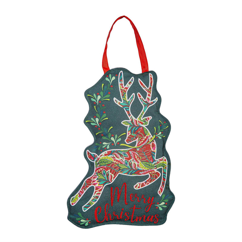 Patterned Reindeer Door Décor