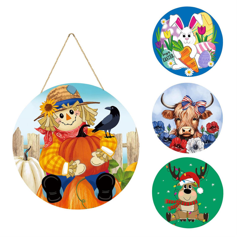 Whimsical Animal and Character, 4-Season Interchangeable Door Decor Set