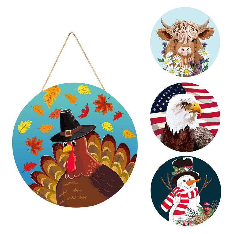 Americana and Harvest, 4-Season Interchangeable Door Decor Set