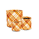 Fall Plaid Round Fabric Planters, Set of 3