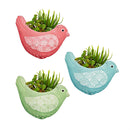 Whimsical Bird Fabric Wall Planters, Set of 3