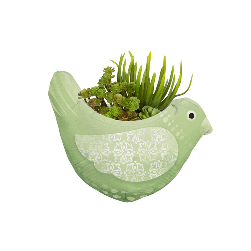 Whimsical Bird Fabric Wall Planters, Set of 3