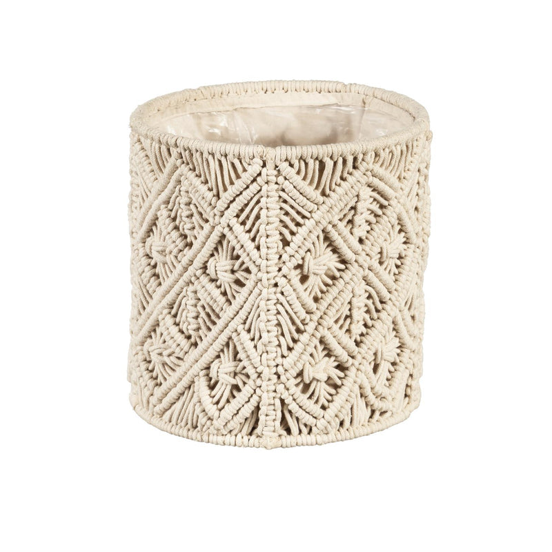 Nesting Macrame Fabric Planters, Set of 2