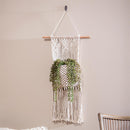 Macrame Wall Pocket Plant Cover, Natural