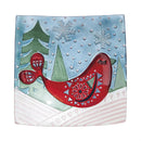 16.5" Hand Painted Cardinal Glass Bird Bath