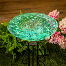 15" GID Glass Bird Bath, Green Green