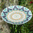 15" Colorful Mosaic Tile Bird Bath