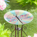 15" Bright Dragonfly Bird Bath