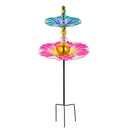 Glass and Gems Two Tier Bird Tower Stake