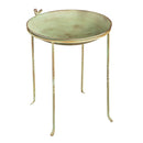 12" Green Patina Metal Bird Bath