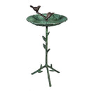 Garden of Wonder Birdbath, Metal Green Birdbath with Stand, 12"