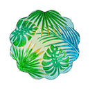 18" Sculpted Edge Glass Bird Bath, Palm Leaves