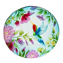 Pollinator Garden Birdbath, Glass Hummingbird, 18"