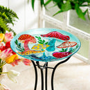 Garden of Wonder Birdbath, Glass Mushroom Group, 18"