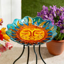 Garden of Wonder Birdbath, Glass Celestial Harmony, 18"