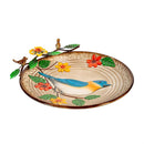 17" Metal Bird Bath, Blue Bird With Flowers