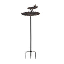 2-in-1 Sunflower Metal Birdbath and Feeder with Mounting Attachment and Stake, 48"H