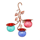 Art Glass Three Bulb Hummingbird Feeder