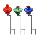 Art Glass Staked Hummingbird Feeders, 3 Asst.