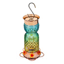 Iridescent Glass Hummingbird Feeder, Green Ombre